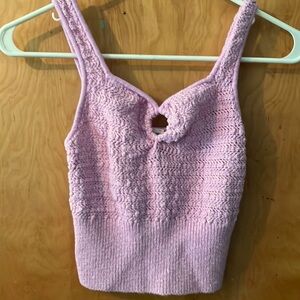 Abercrombie pink crochet tank